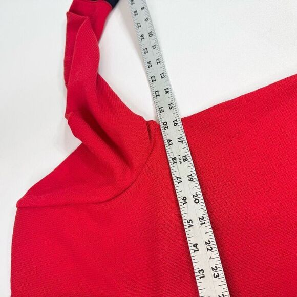 St. John Cardigan Sweater Womens 8 Red Blue Gold Buttons Old Money Preppy Santan - Picture 6 of 7